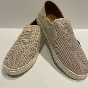 OluKai Womans Slip-On Mesh Loafers in Light Beige